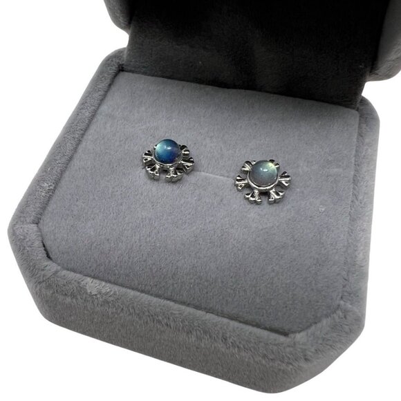 Labradorite Shiny Snowflake Earrings Jewelry Gemstone accessories Sterling - Picture 6 of 8